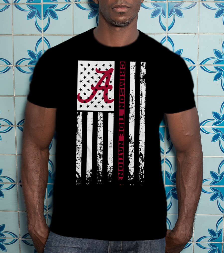 Alabama Crimson Tide Flag Crimson Tide Nation T-Shirt