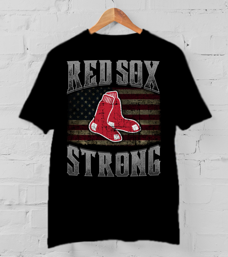 Red Sox Strong American Flag Socks T-Shirt
