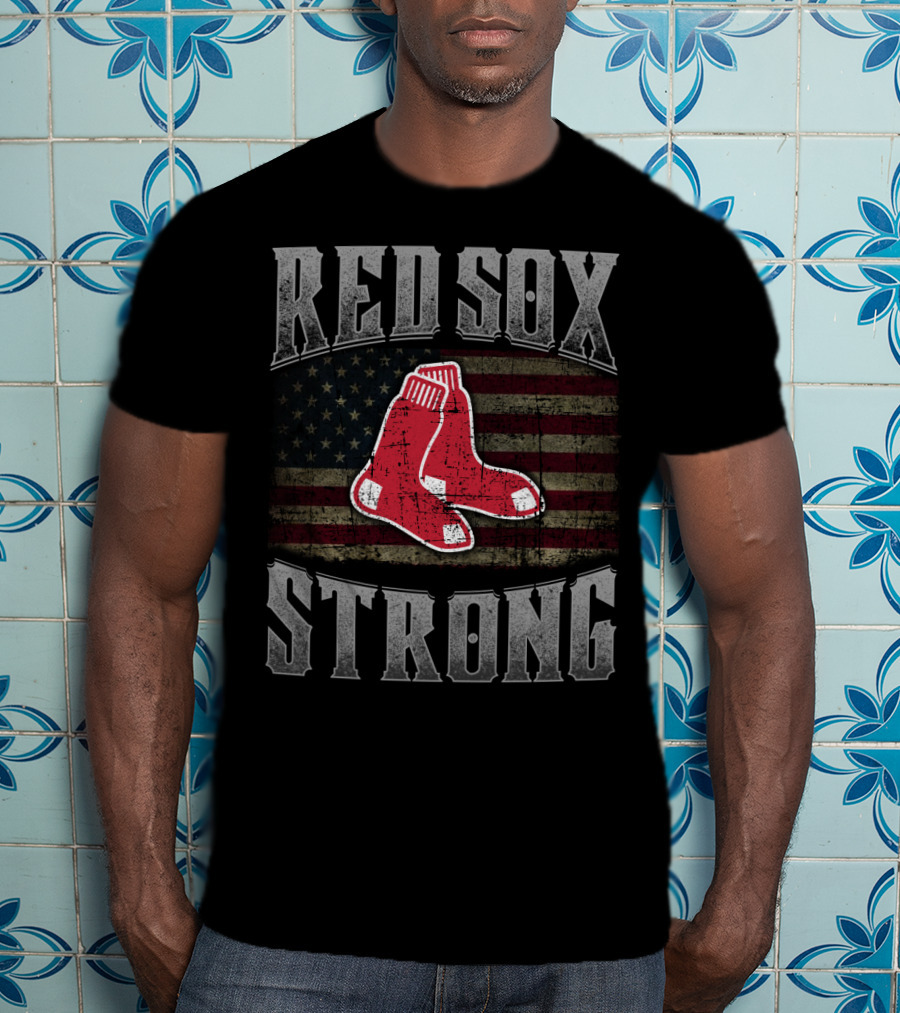 Red Sox Strong American Flag Socks T-Shirt