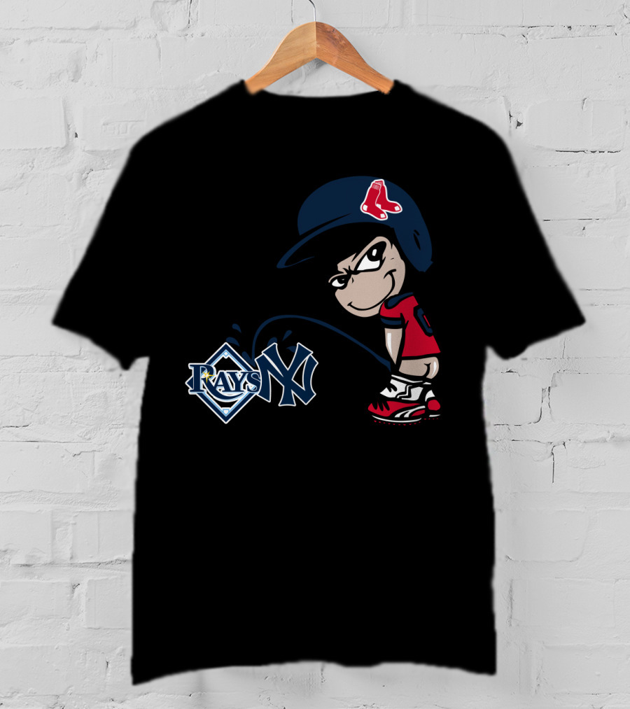 Boston Red Sox Rivalry Parody Yankees Rays Iconic Logos T-Shirt
