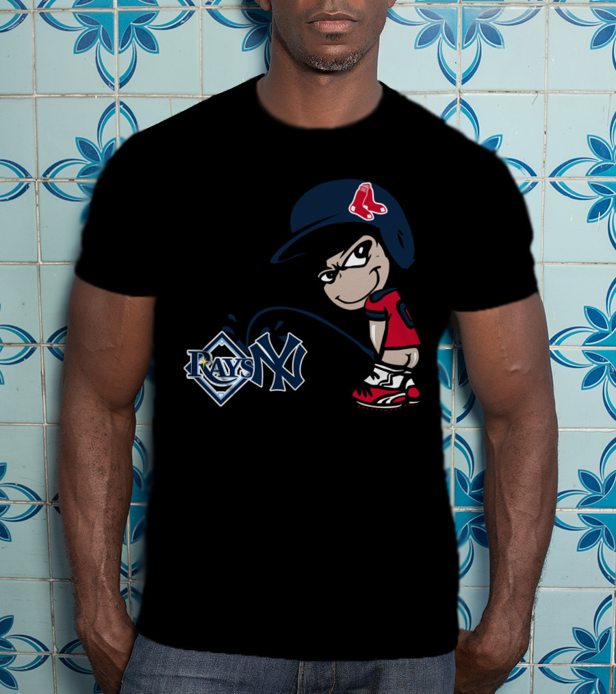 Boston Red Sox Rivalry Parody Yankees Rays Iconic Logos T-Shirt