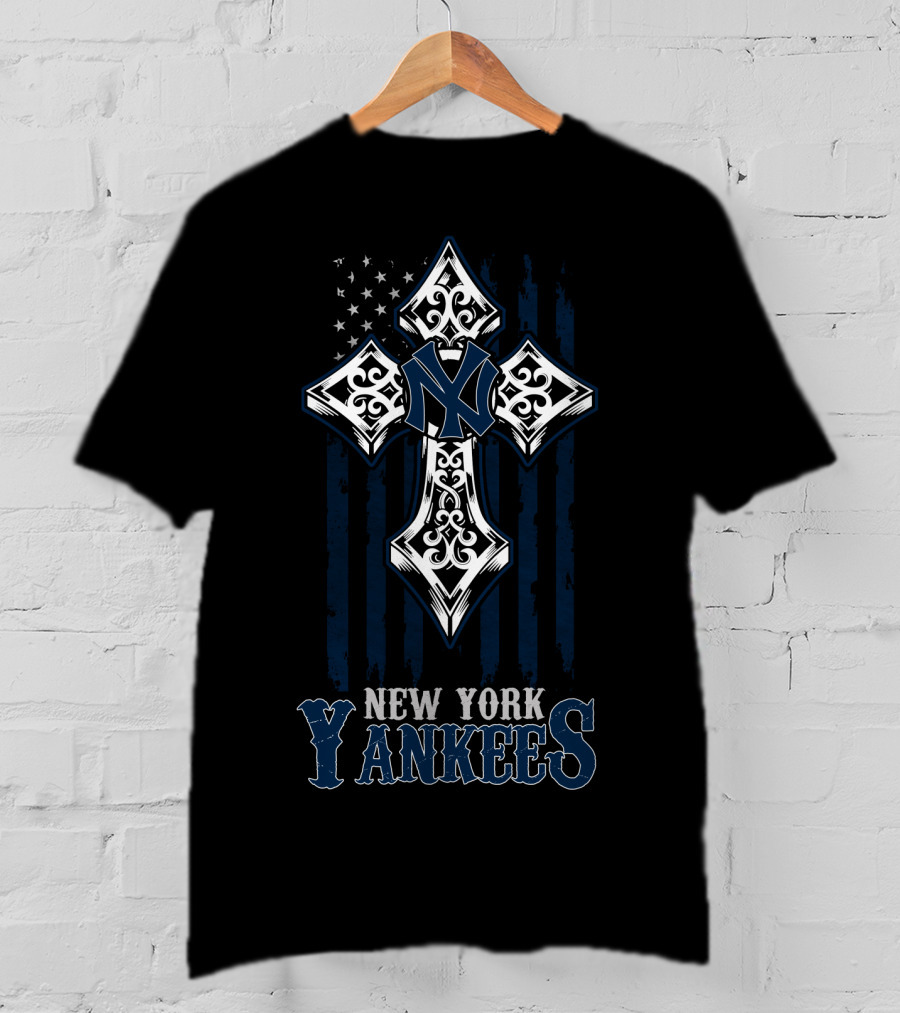 New York Yankees Cross Flag Icon With Stylized N T-Shirt