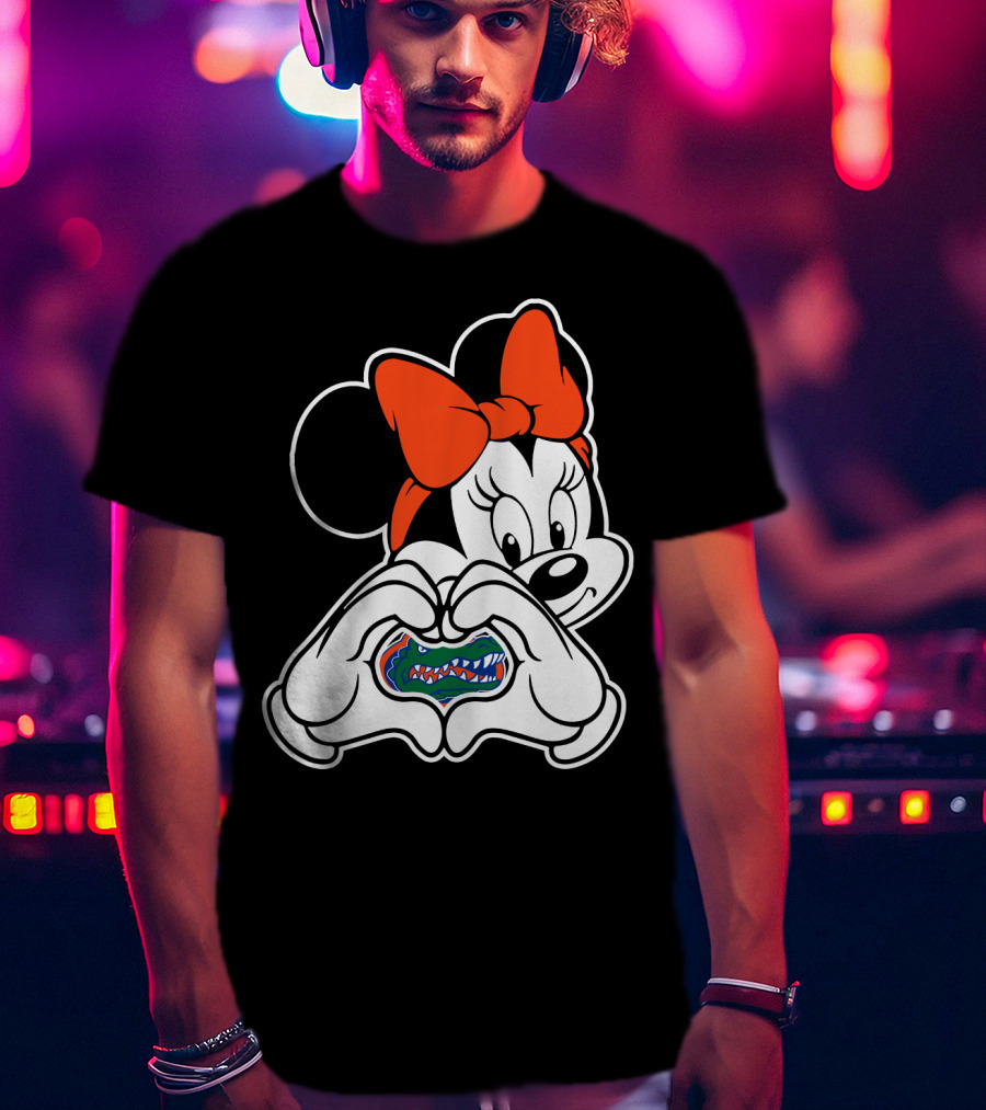 Florida Gators Minnie Mouse Heart Hands T-Shirt