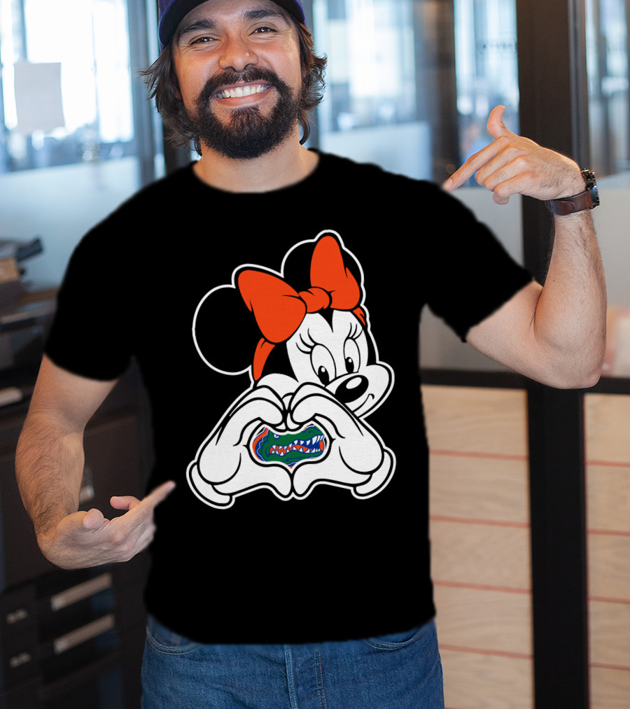 Florida Gators Minnie Mouse Heart Hands T-Shirt