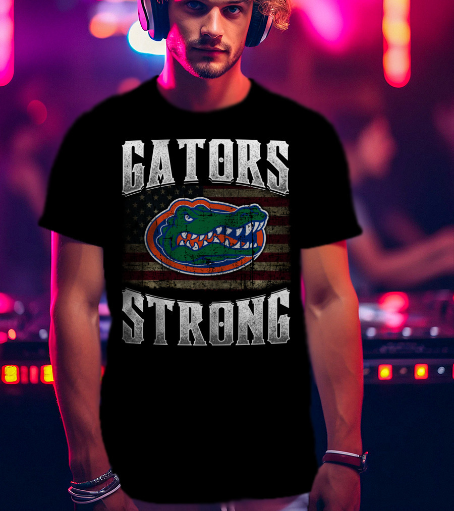 Gators Strong American Flag Florida Gators T-Shirt
