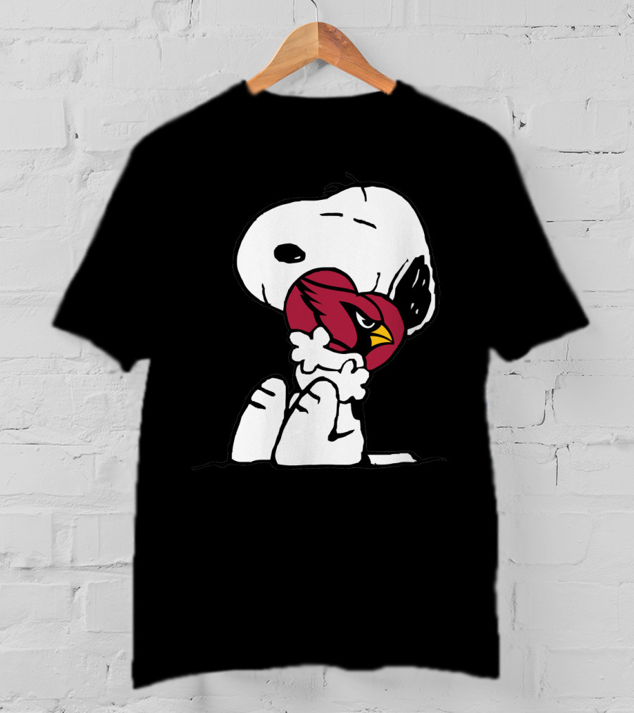 Snoopy Hugging Arizona Cardinals Heart T-Shirt