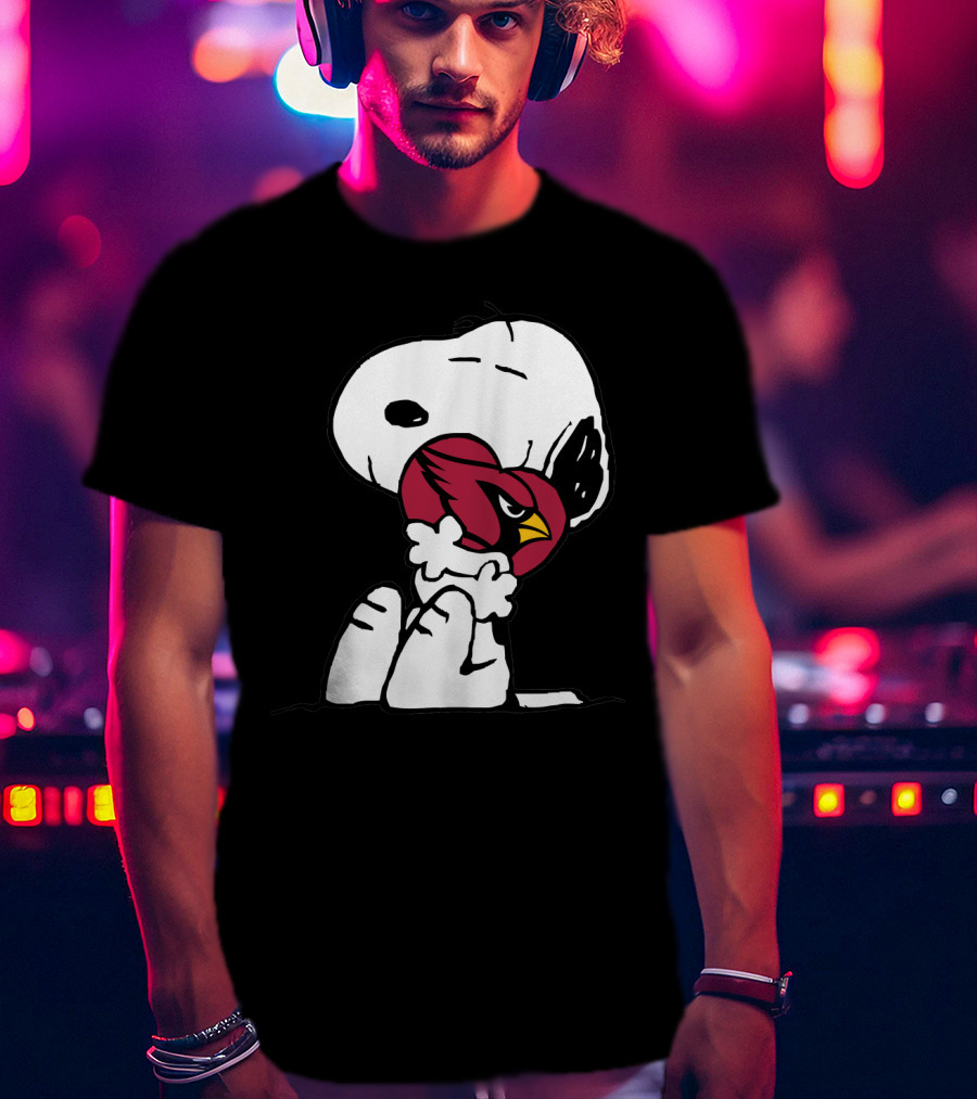 Snoopy Hugging Arizona Cardinals Heart T-Shirt