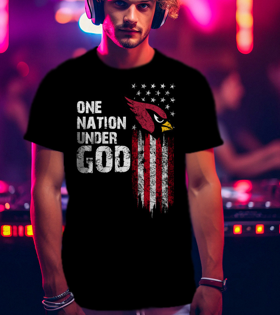 One Nation Under God Arizona Cardinals Flag T-Shirt
