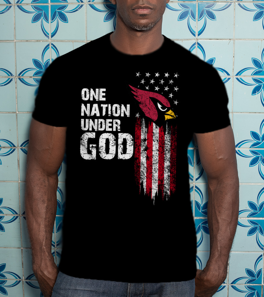One Nation Under God Arizona Cardinals Flag T-Shirt