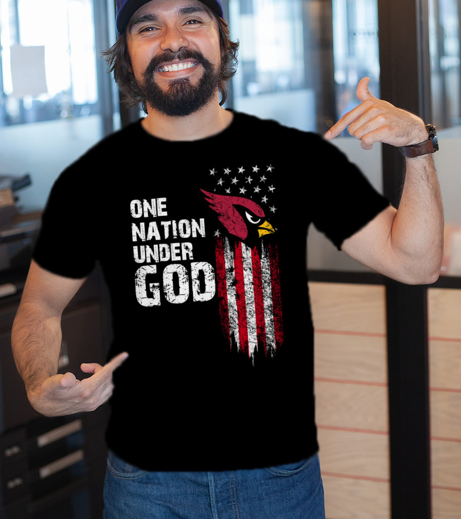 One Nation Under God Arizona Cardinals Flag T-Shirt