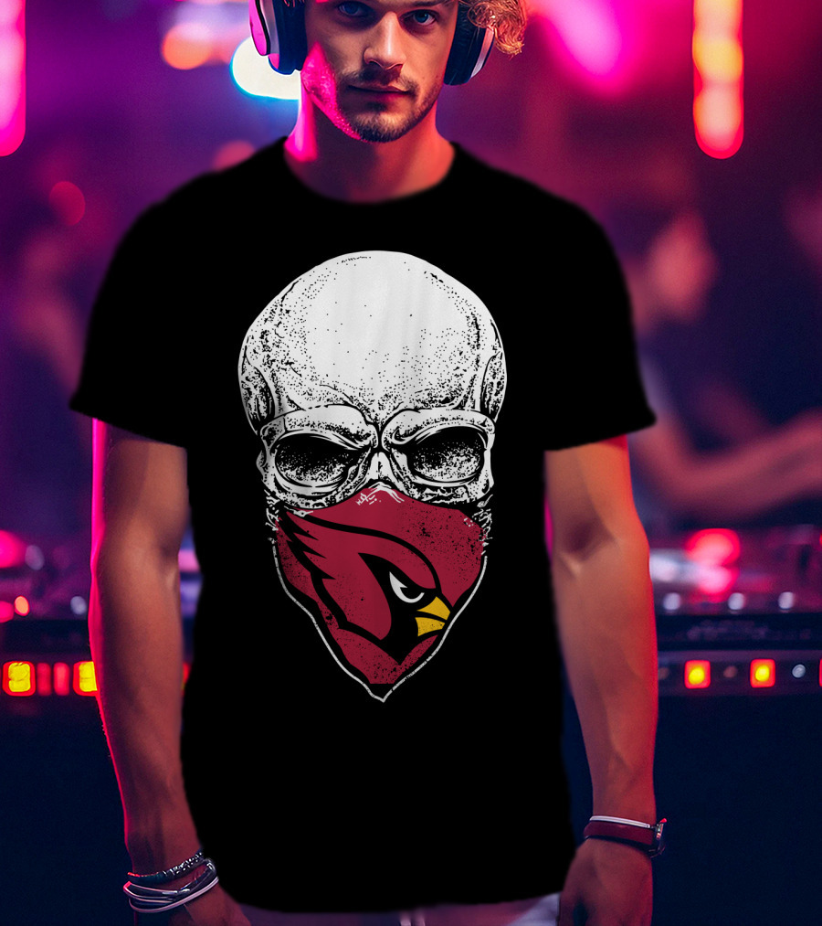 Arizona Cardinals Skull Bandana T-Shirt