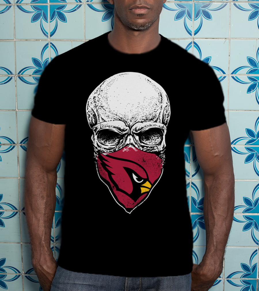 Arizona Cardinals Skull Bandana T-Shirt