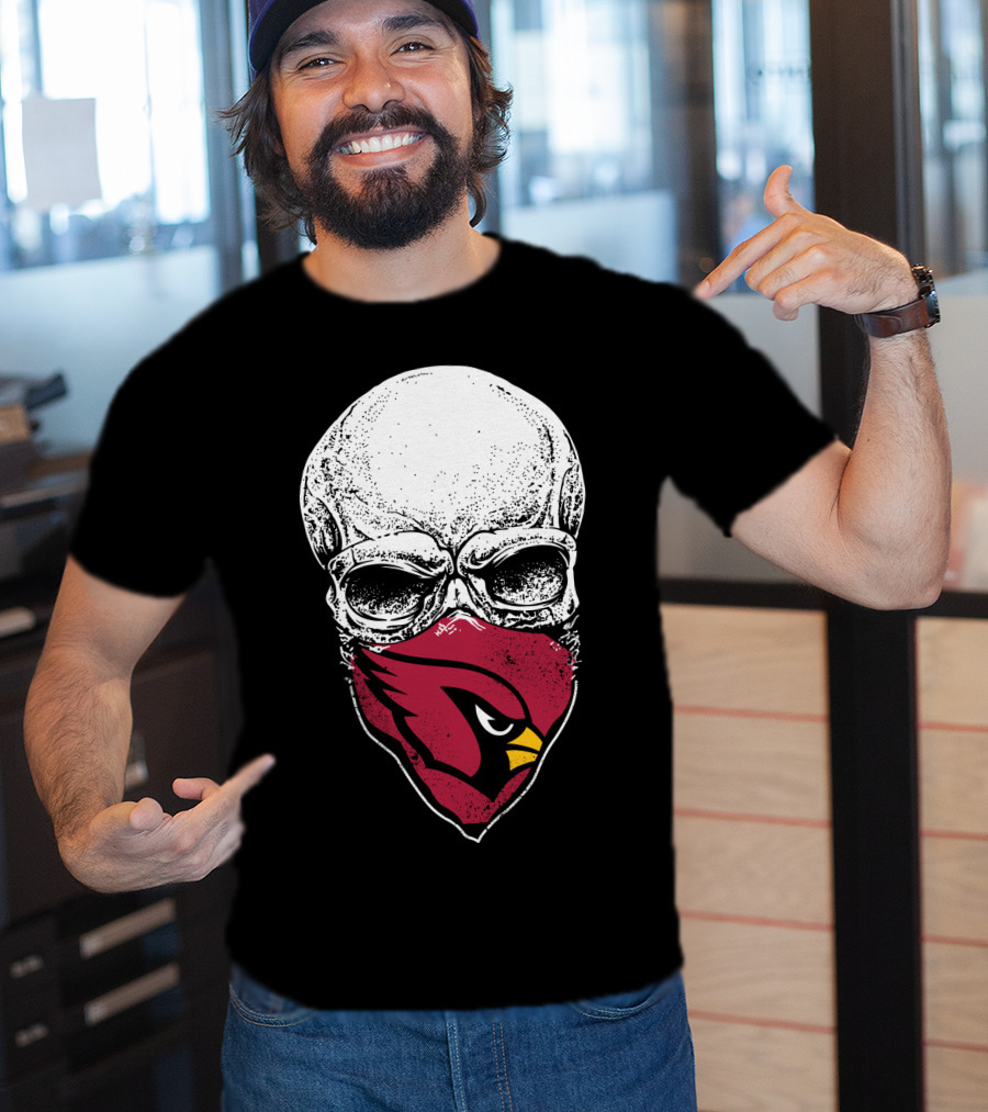Arizona Cardinals Skull Bandana T-Shirt