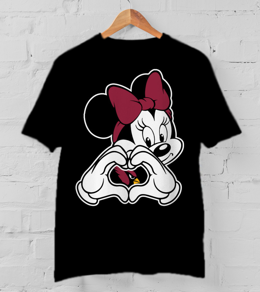 Minnie Heart Arizona Cardinals T-Shirt