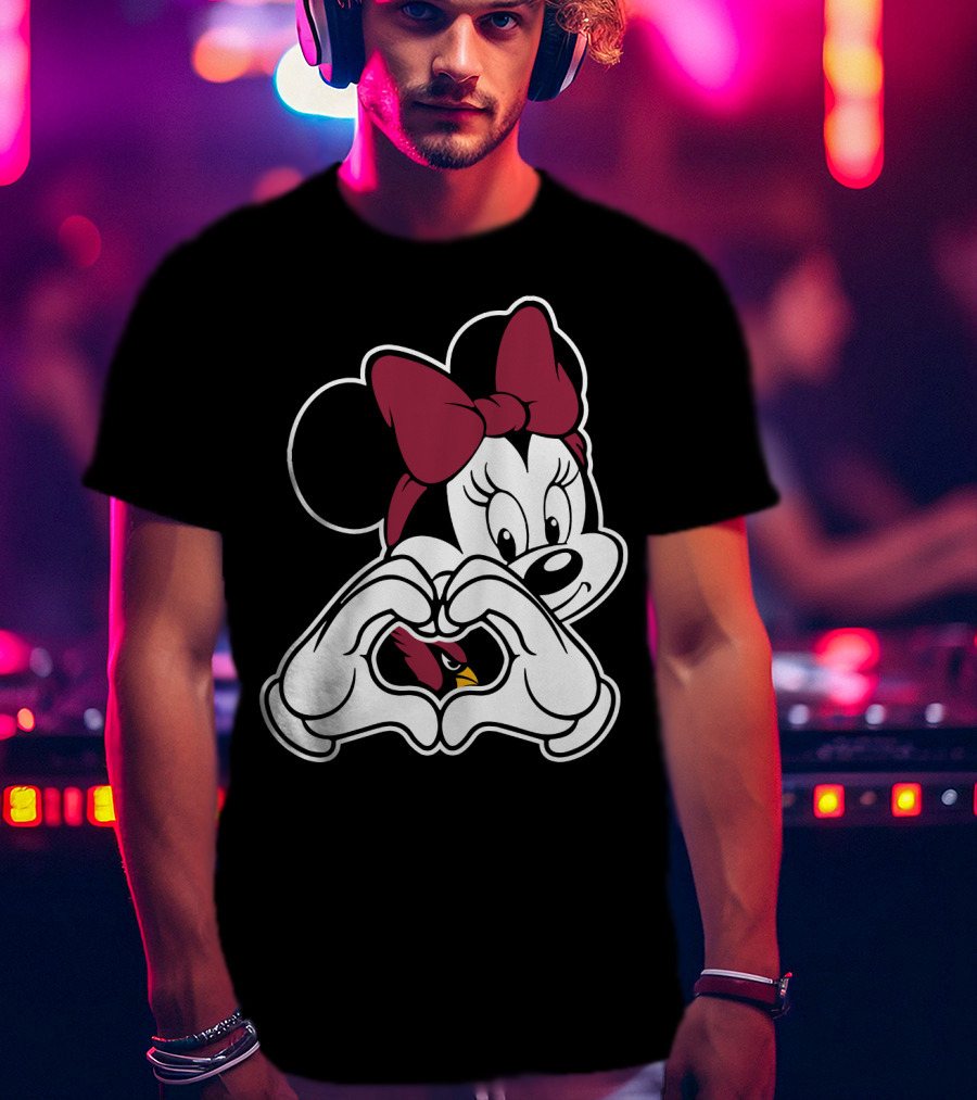 Minnie Heart Arizona Cardinals T-Shirt