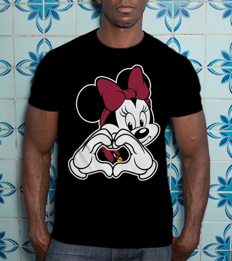 Minnie Heart Arizona Cardinals T-Shirt