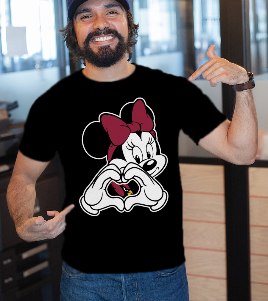 Minnie Heart Arizona Cardinals T-Shirt
