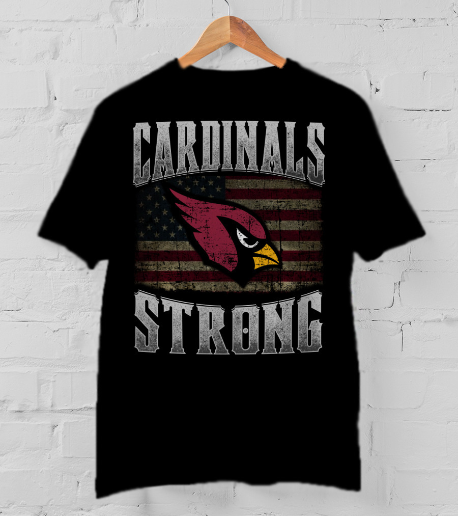 Cardinals Strong American Flag Fan Spirit T-Shirt