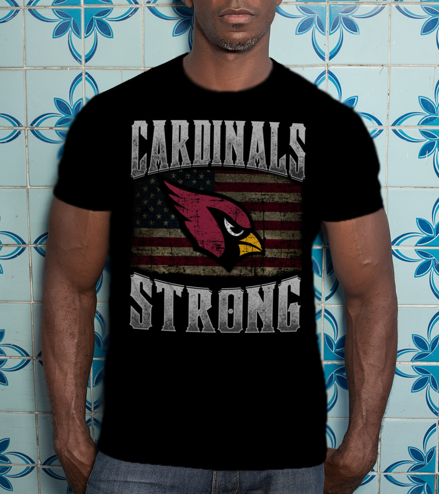 Cardinals Strong American Flag Fan Spirit T-Shirt