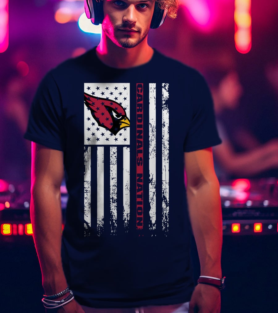 Cardinals Nation Flag Stars Stripes T-Shirt