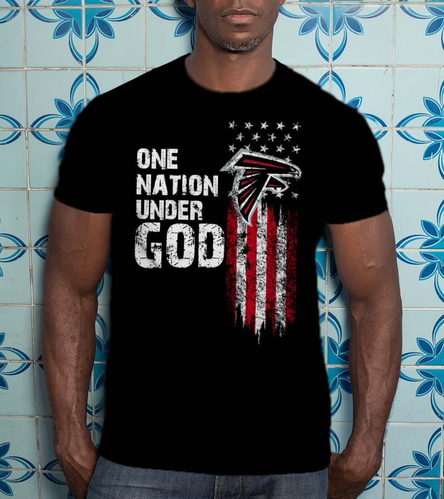 One Nation Under God Atlanta Falcons Flag And Stars T-Shirt