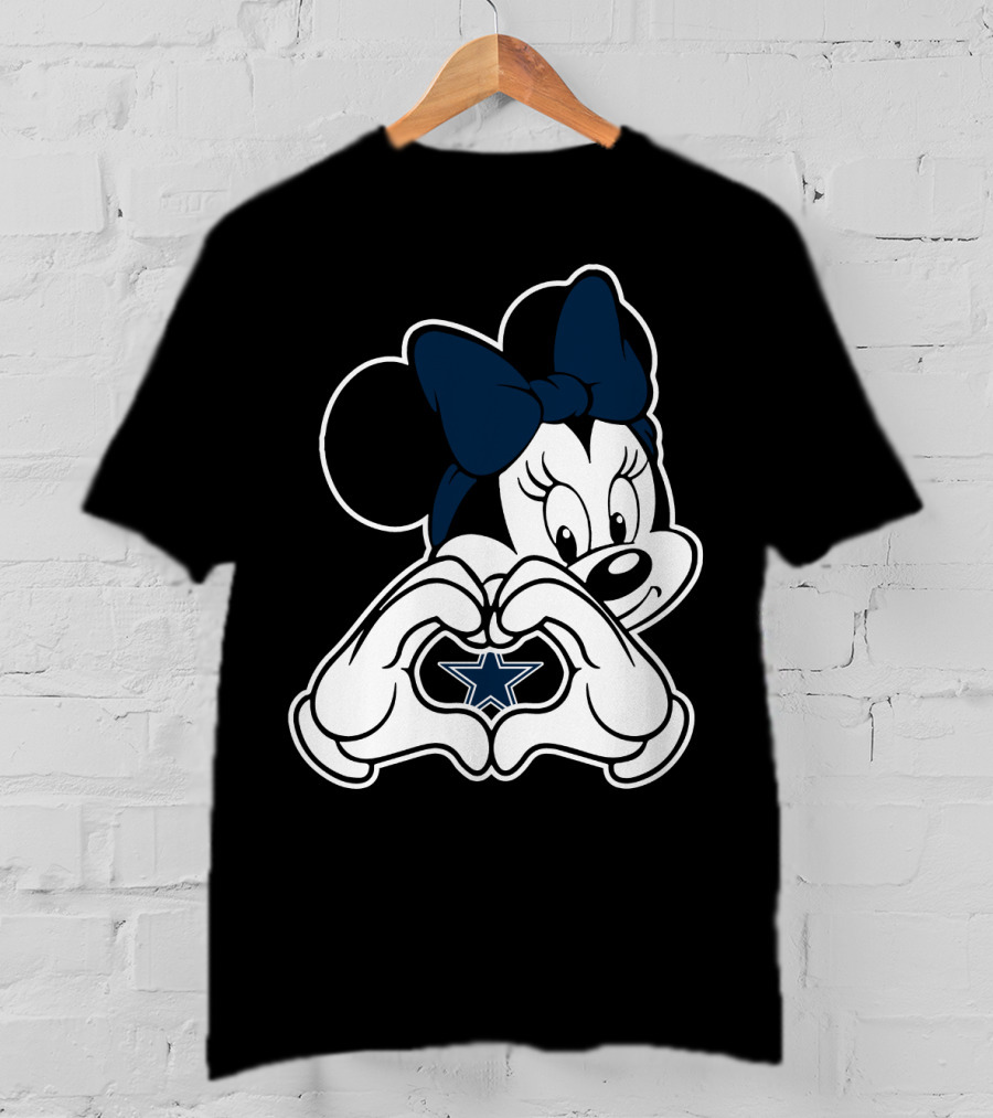 Dallas Cowboys Fans Minnie Mouse Star Handheart T-Shirt