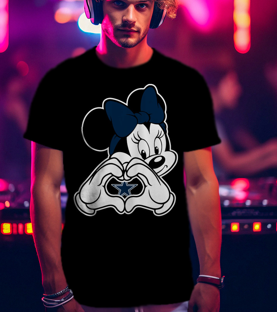 Dallas Cowboys Fans Minnie Mouse Star Handheart T-Shirt