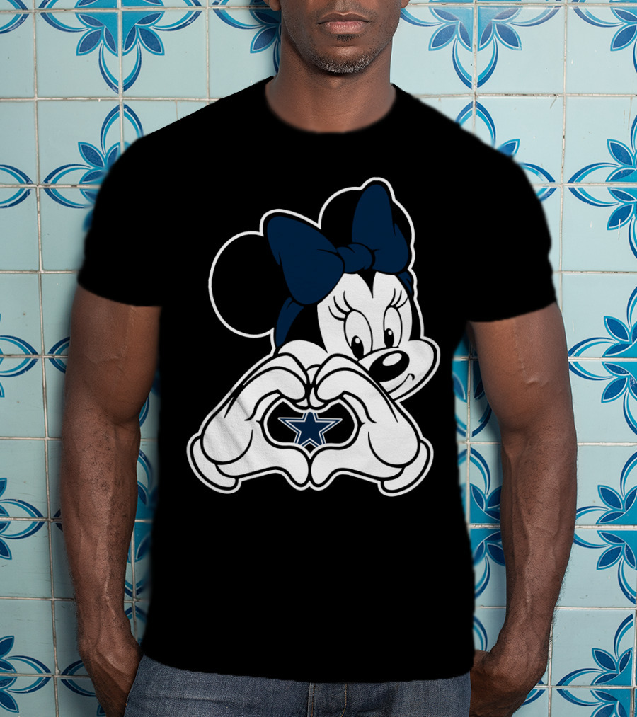 Dallas Cowboys Fans Minnie Mouse Star Handheart T-Shirt