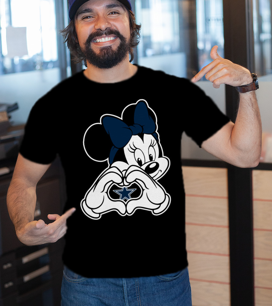 Dallas Cowboys Fans Minnie Mouse Star Handheart T-Shirt