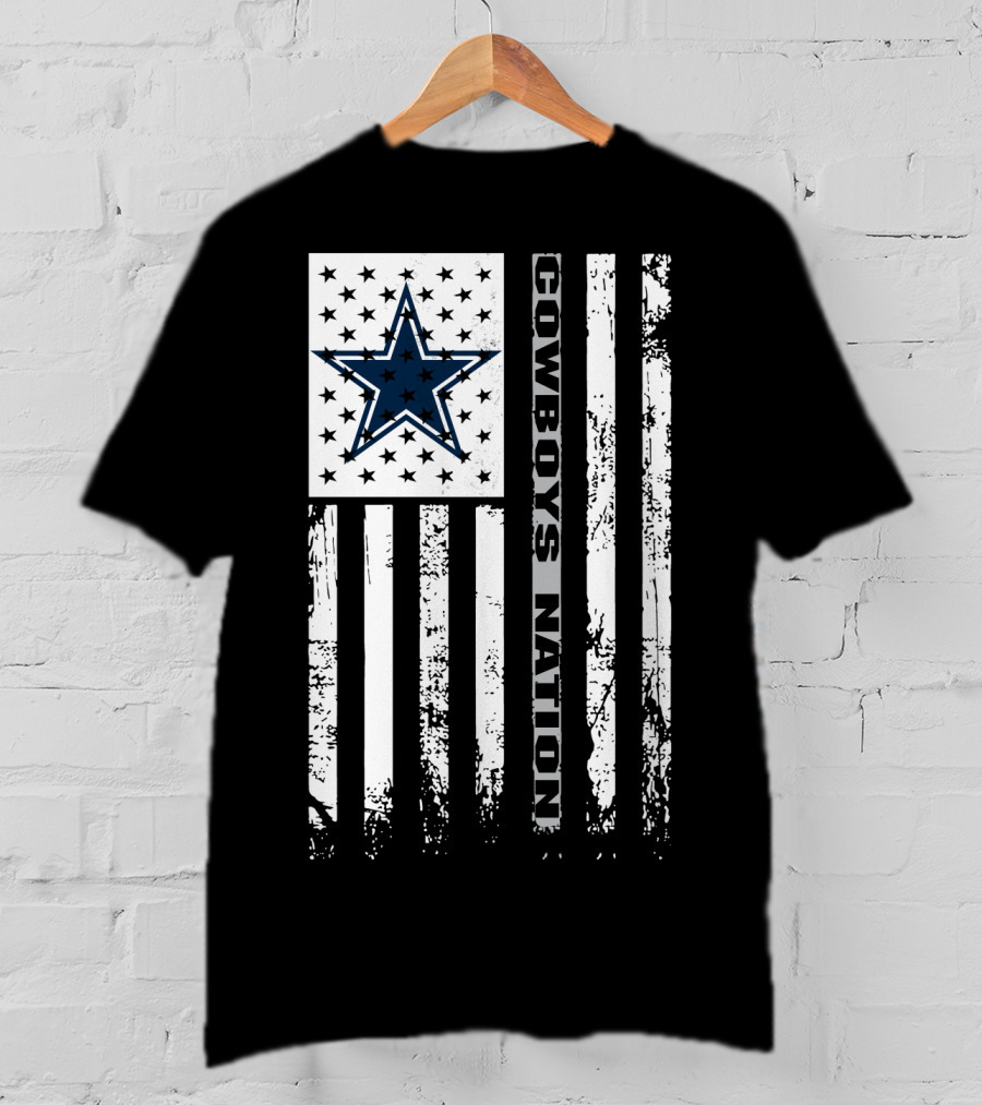 Cowboys Nation Dallas Cowboys Fans Flag Star T-Shirt