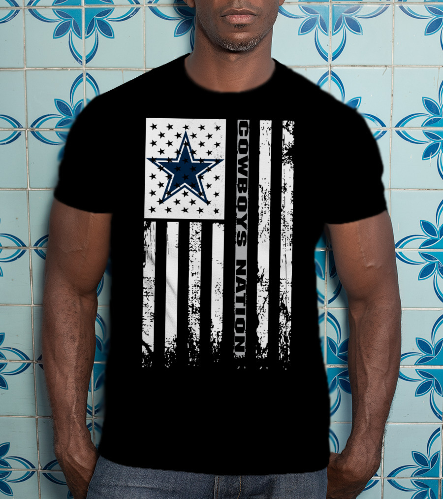 Cowboys Nation Dallas Cowboys Fans Flag Star T-Shirt