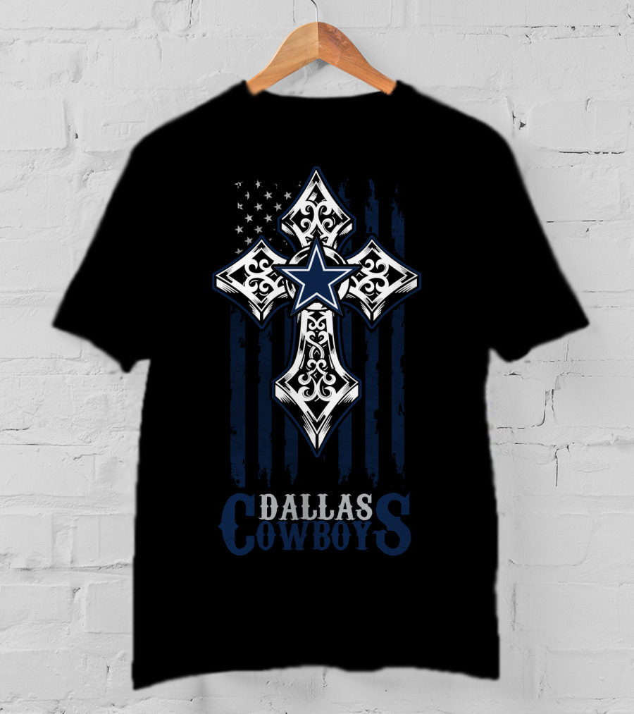 Dallas Cowboys Star Cross Flag Fans T-Shirt