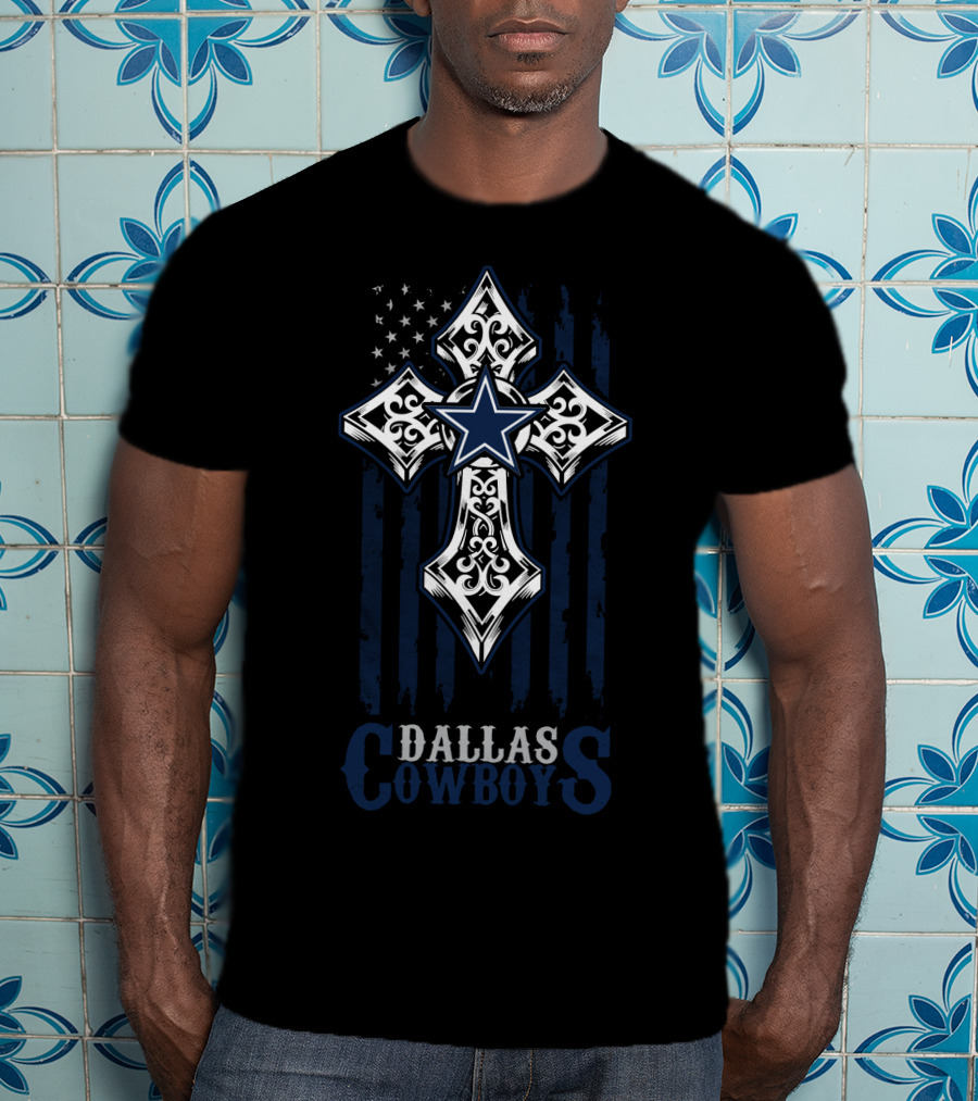 Dallas Cowboys Star Cross Flag Fans T-Shirt