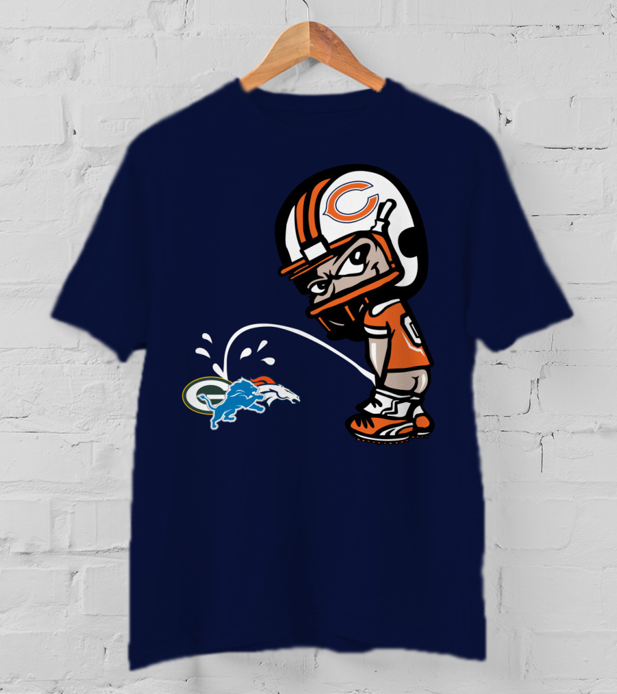 Chicago Bears Player Helmet Packers And Broncos Rivalry T-Shirt