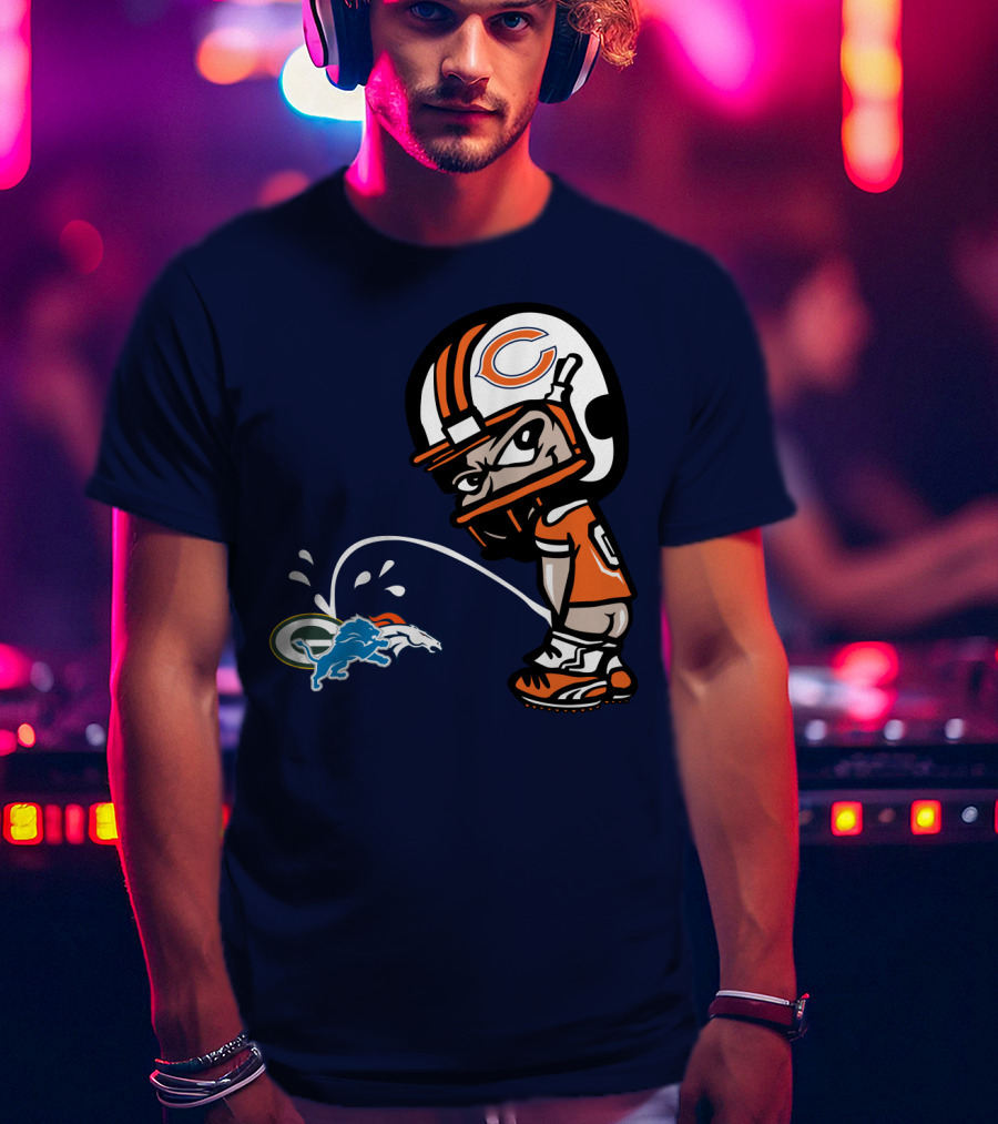 Chicago Bears Player Helmet Packers And Broncos Rivalry T-Shirt