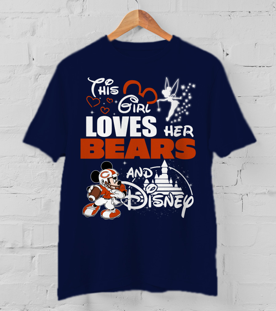 This Girl Loves Her Chicago Bears And Disney T-Shirt