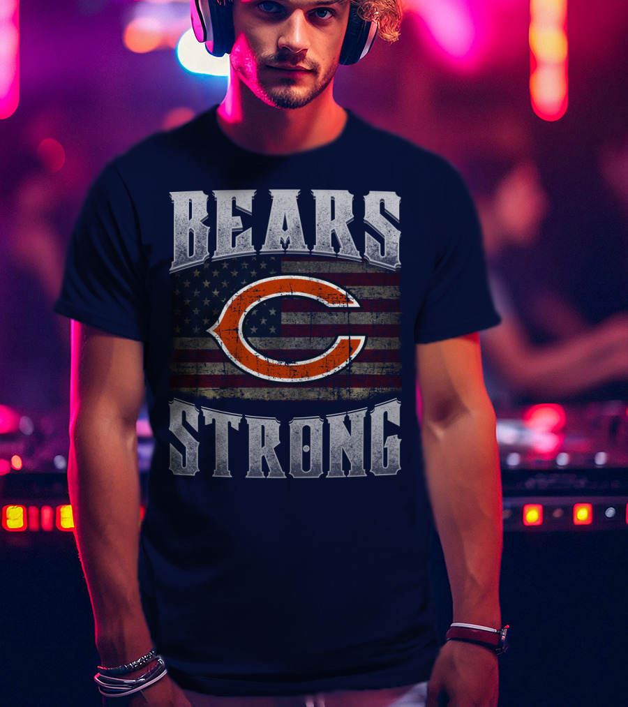 Bears Strong Chicago American Flag T-Shirt