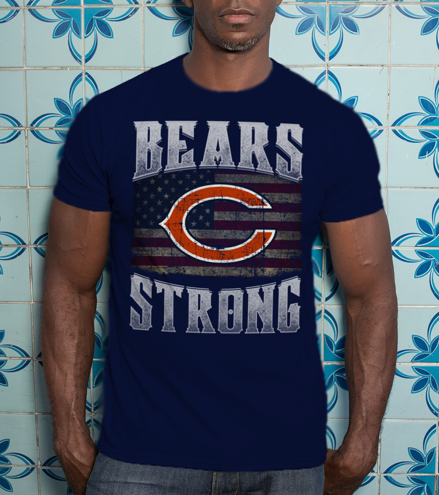 Bears Strong Chicago American Flag T-Shirt