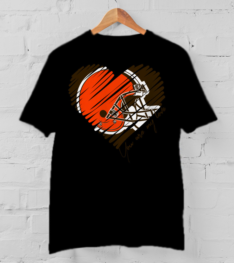Cleveland Browns You Are My Love Heart Helmet T-Shirt