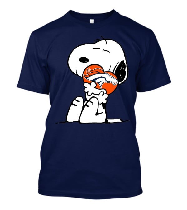 Denver Broncos Snoopy Hugging Football T-Shirt