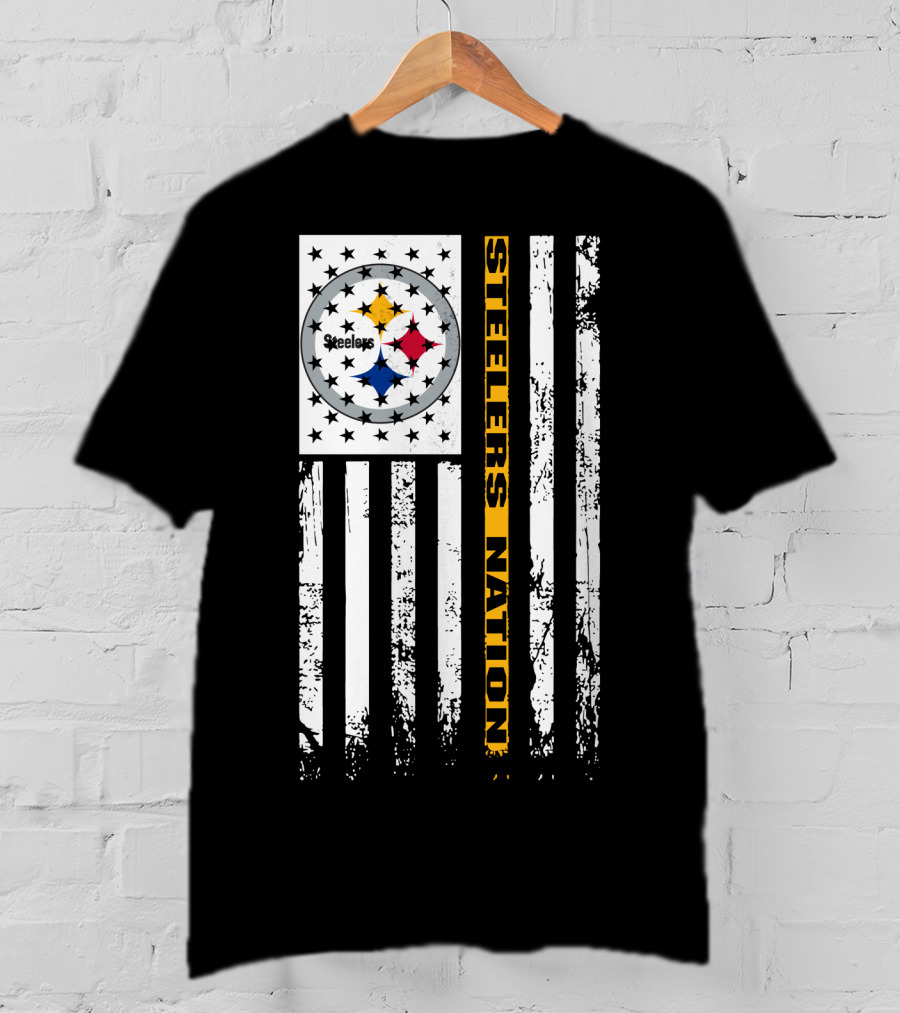 Steelers Nation Pittsburgh Steelers Logo Flag T-Shirt