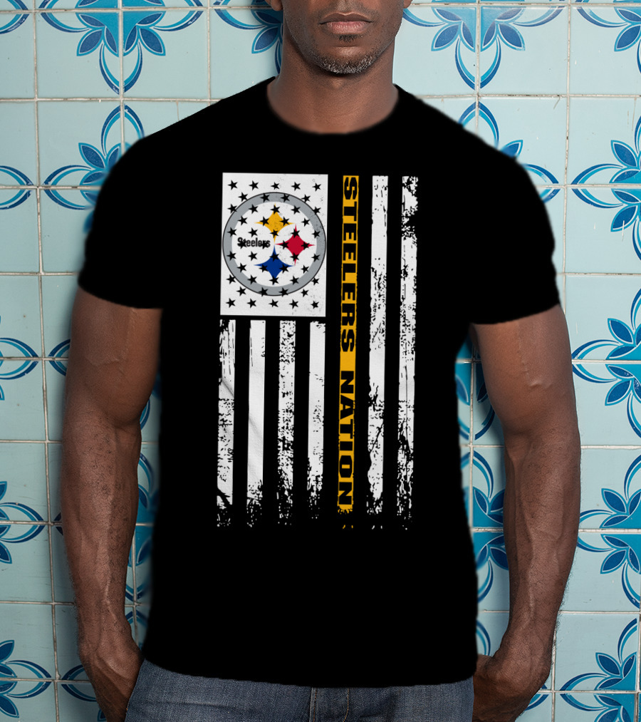 Steelers Nation Pittsburgh Steelers Logo Flag T-Shirt