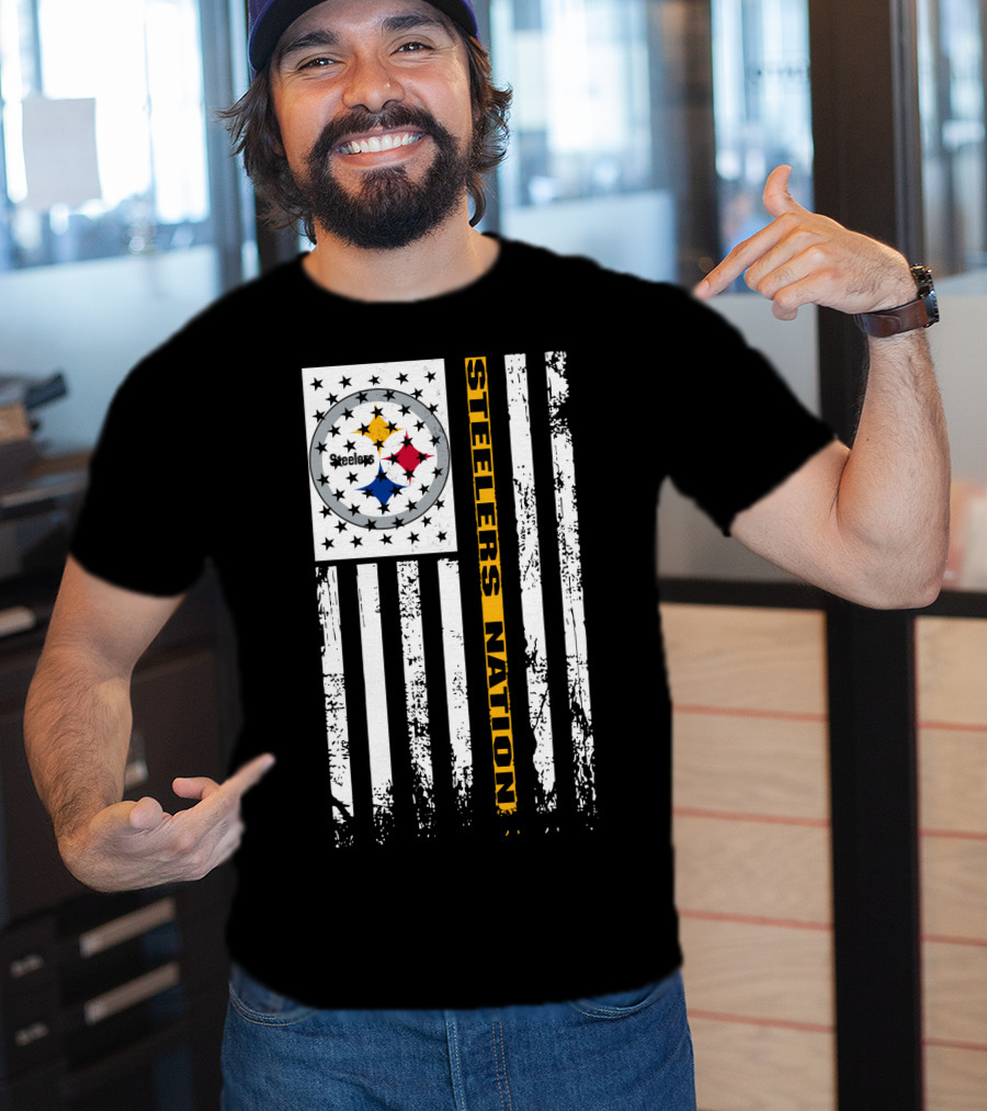 Steelers Nation Pittsburgh Steelers Logo Flag T-Shirt