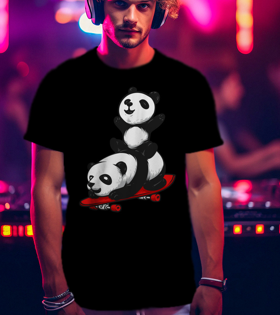 Camp Mau Panda Skateboarding Adventure T-Shirt