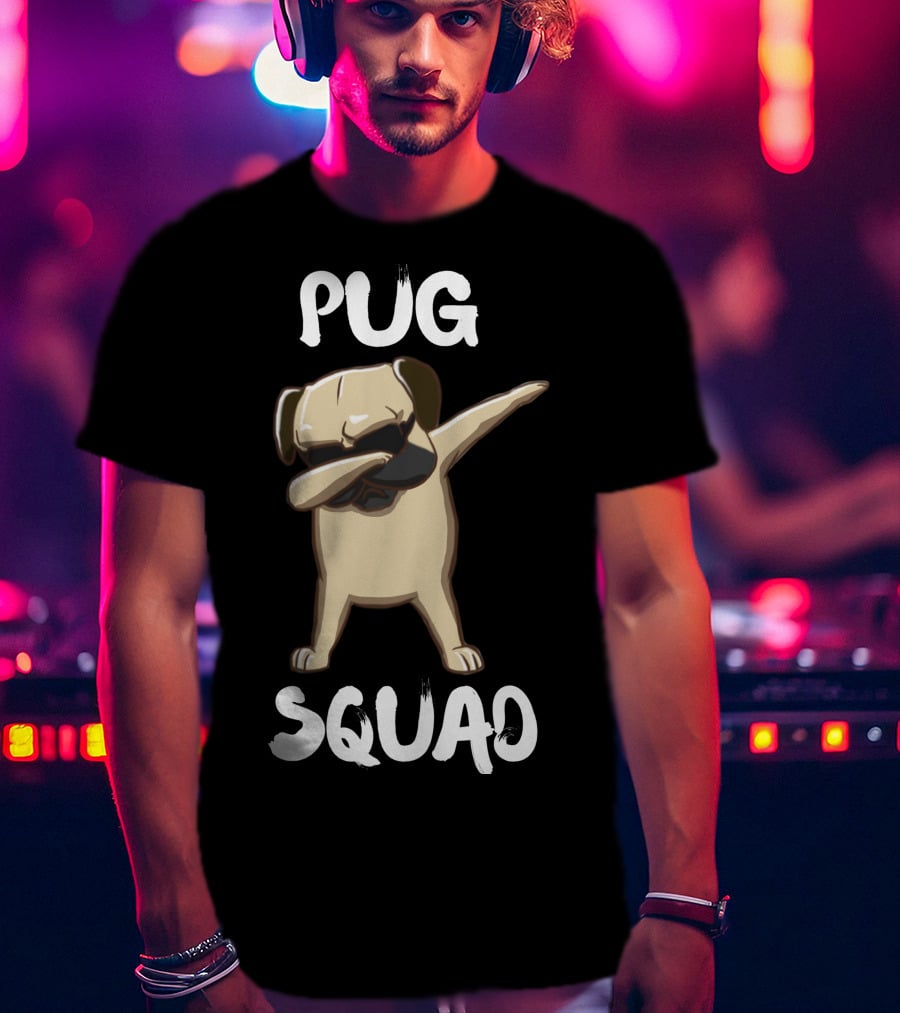 Pug Squad Dabbing Funny Pug T-Shirt