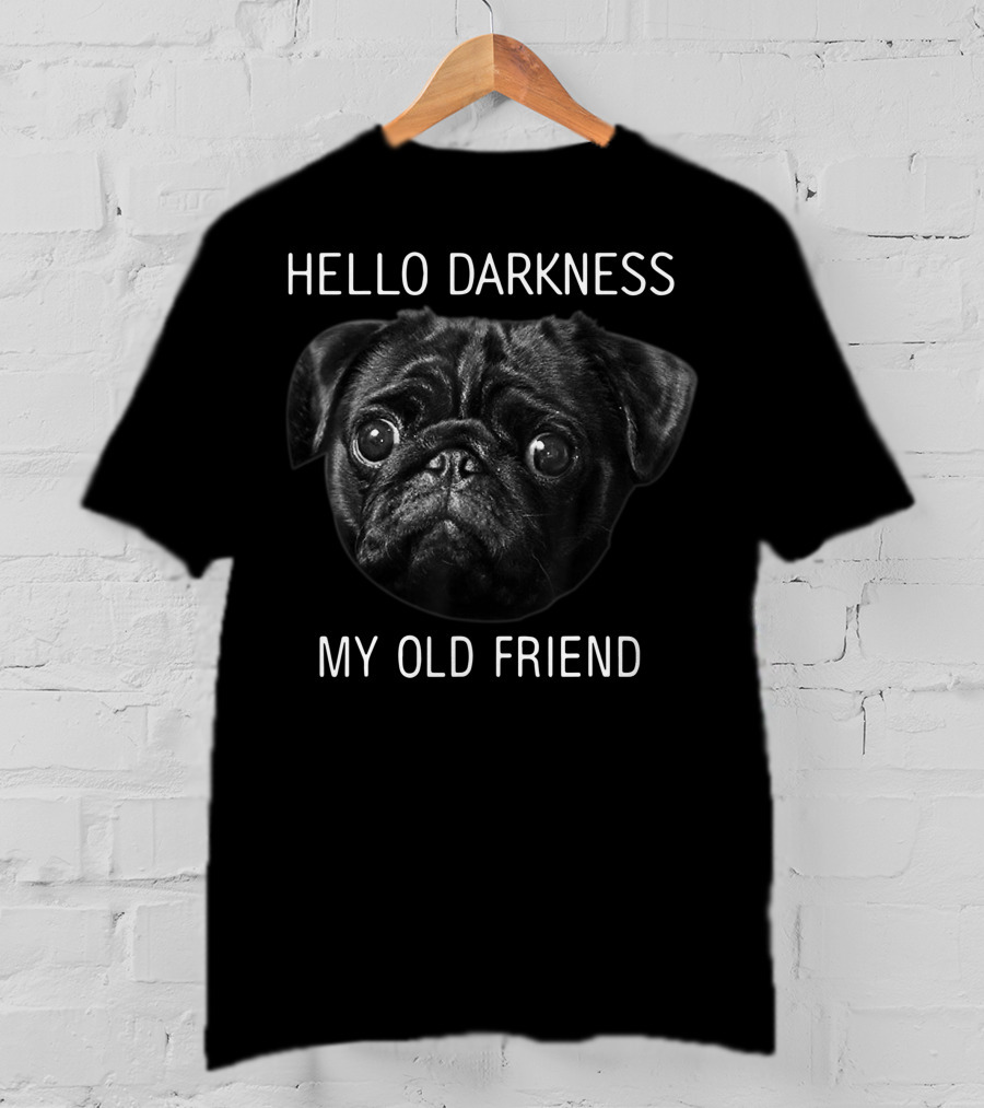 Hello Darkness My Old Friend Christmas Pug T-Shirt