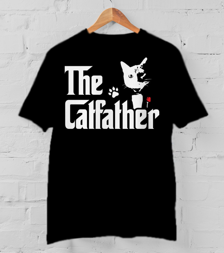 The Catfather Cat Paw Print Rose T-Shirt