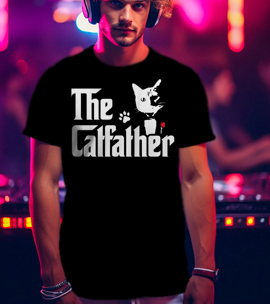 The Catfather Cat Paw Print Rose T-Shirt