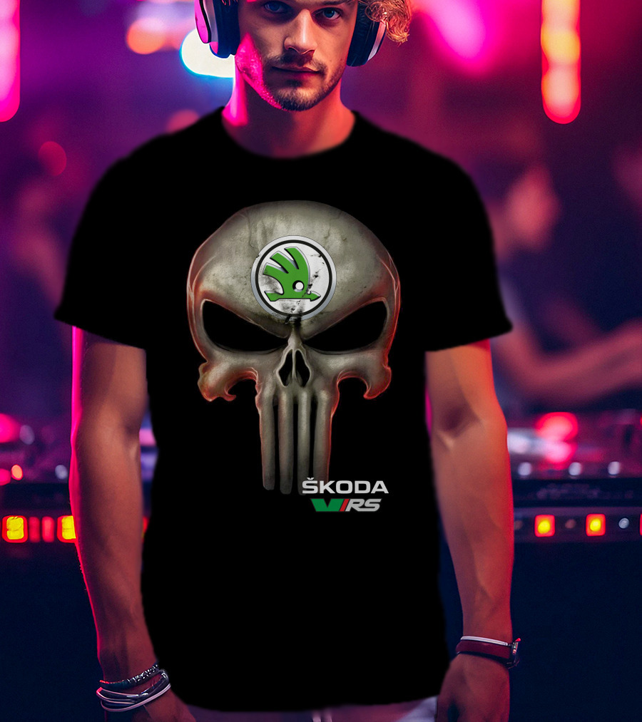 Škoda VRS Skull Punisher Emblem T-Shirt