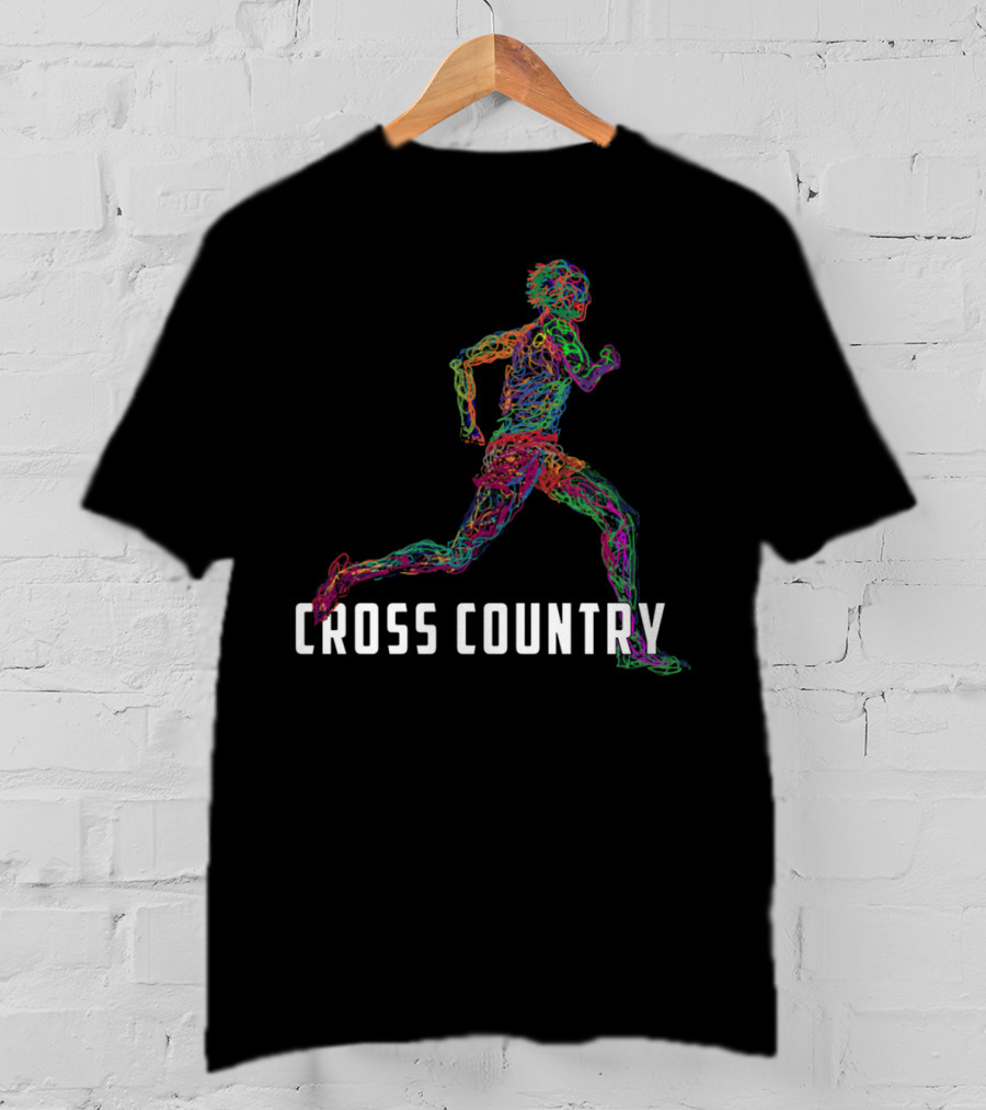 Wired To Run Colorful Cross Country Runner T-Shirt